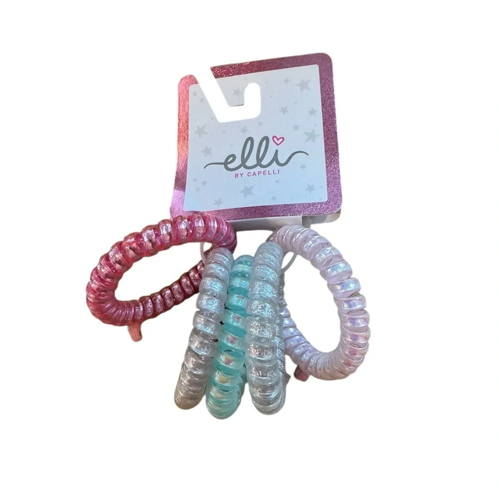 Elli by Capelli Girls Spiral Hair Ties Set NWT